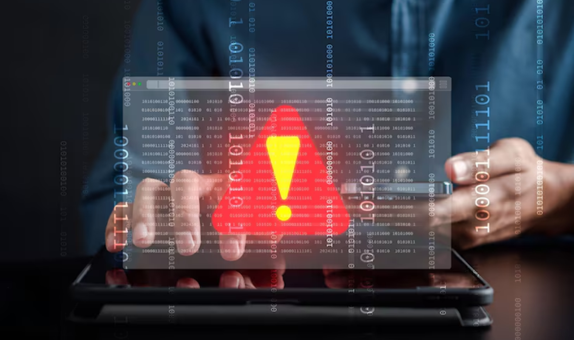 Network cables with blue lights in a server rack